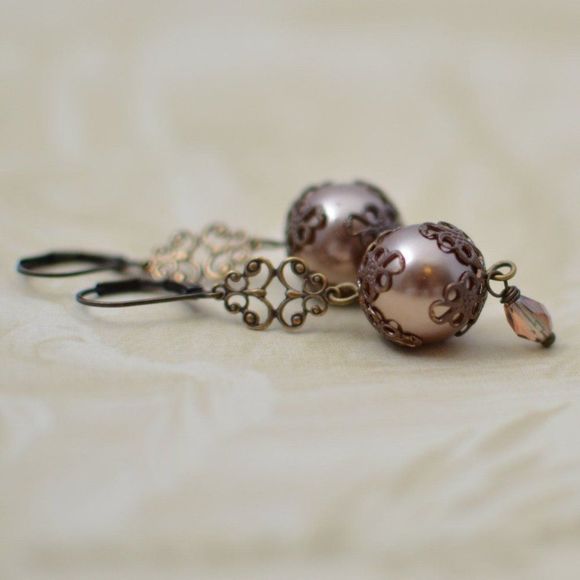 Art Deco Pearl Earrings - Picture 2 of 2